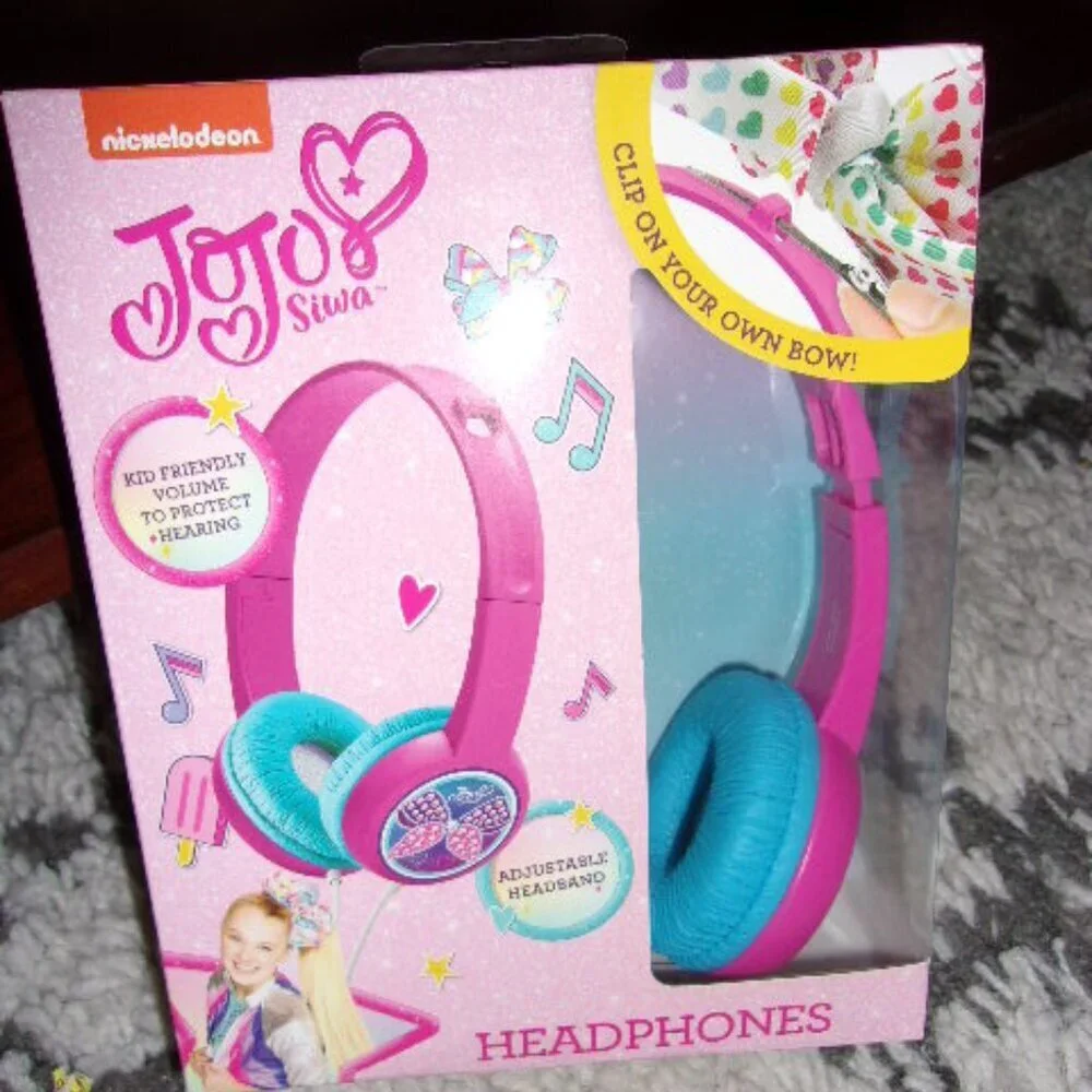 JoJo Siwa Nickelodeon Clip Your Own Bow Headphones w/ adjustable headband New